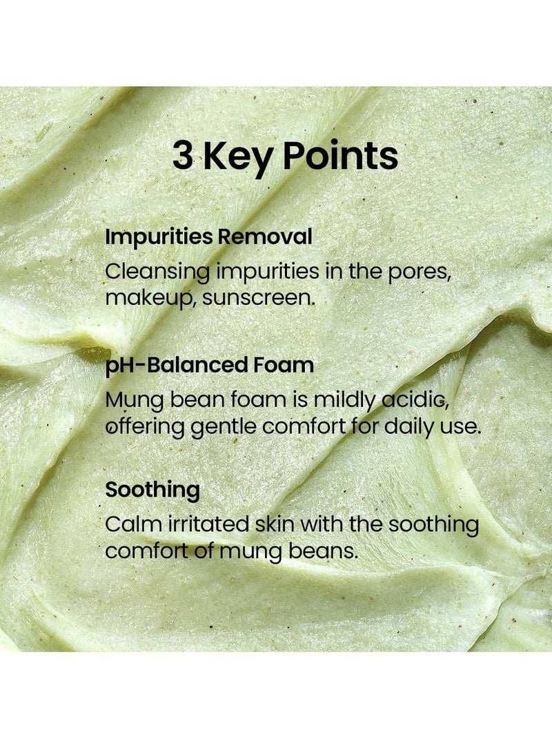 beplain beplain Mung Bean pH-Balanced Cleansing Foam (5.4fl.oz) | Scent-free Cleanser | Gentle & Moisturizing Face Wash for All Skin Types | Makeup Remover | Korean Skin Care| Non-comedogenic tested  - Image 3