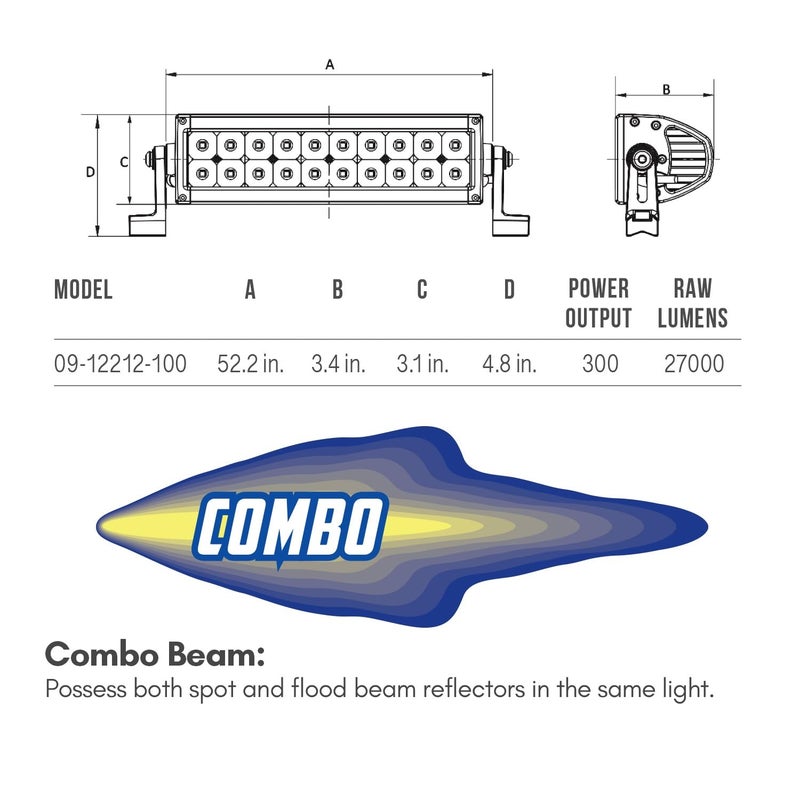 Westin 09-12212-12C B-Force Black Face 6 inch Double Row LED Light Bar with Combo Beam - Image 4