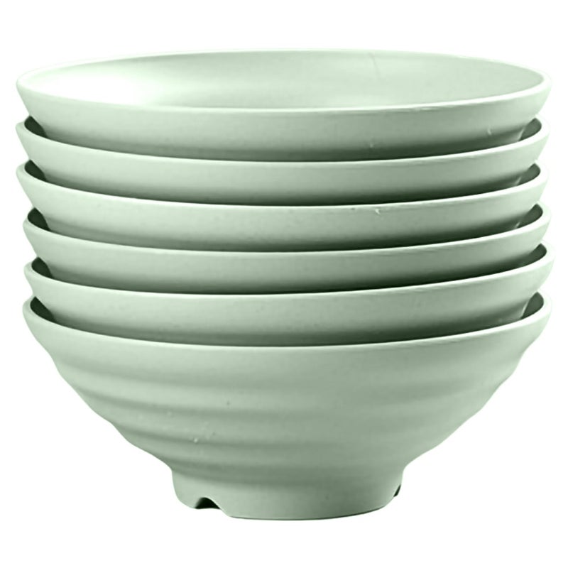 P-PLUS INTERNATIONAL Wheat Straw Large Capacity Soup Bowls Unbreakable Serving Bowl Microwave & Dishwasher Safe Bowl Alternative for Plastic Bowls for Kitchen (1900ml, Green, Set of 6) - Image 1