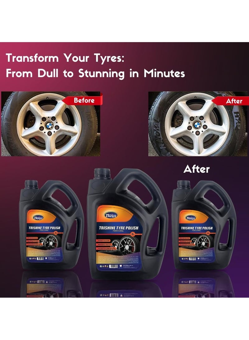 Thrill Professional Super Shiny Tyre Polish 3L - Long-Lasting Gloss & Protection - Image 3