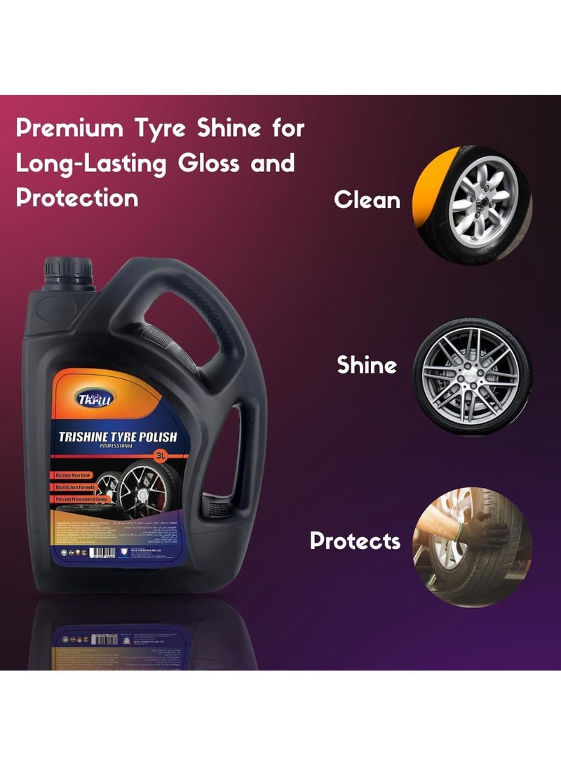 Thrill Professional Super Shiny Tyre Polish 3L - Long-Lasting Gloss & Protection - Image 5
