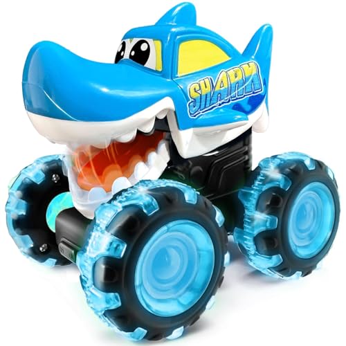 stargo Shark Monster Truck Toys Light Up Chomping Pull Back Truck Birthday Gifts for Toddlers Boys Toys Monster Truck Childrens Toys for Kids Boys Ages 35 46 57 48 - Image 1