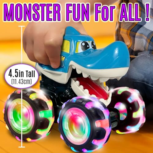 stargo Shark Monster Truck Toys Light Up Chomping Pull Back Truck Birthday Gifts for Toddlers Boys Toys Monster Truck Childrens Toys for Kids Boys Ages 35 46 57 48 - Image 5