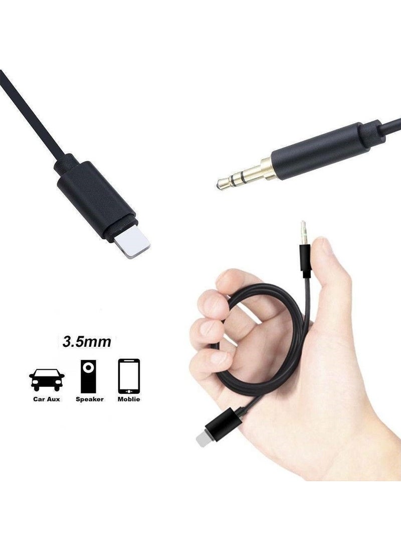 PSGT - Lightning 3.5 mm Aux Converter Cable Black 1 m - Image 1