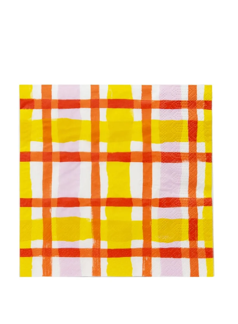 Talking Tables Orange & Yellow Gingham Paper Napkins - 20 Pack