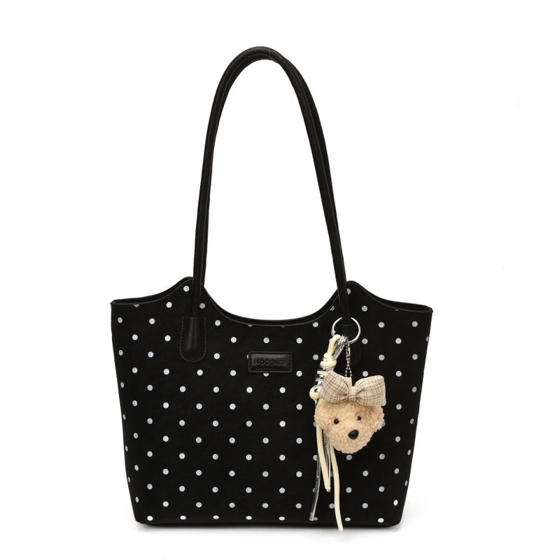2026 New Fashion Large Capacity Polka Dot Tote Bag Luxury Casual Shoulder Bag - Image 3