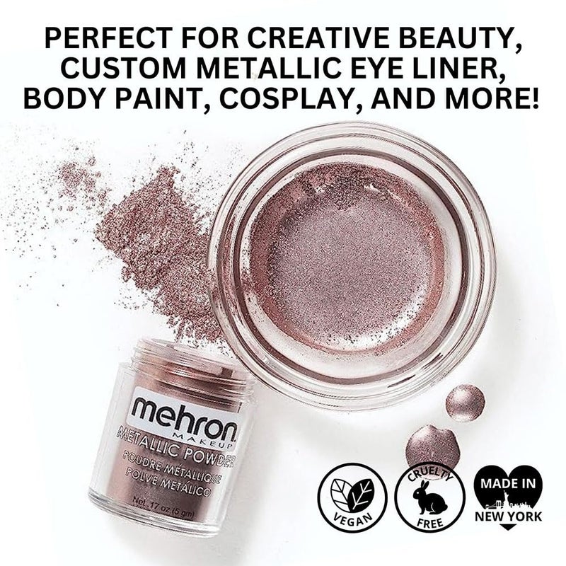 Mehron Makeup Metallic Powder (.17 oz) with Mixing Liquid (1 oz) (LAVENDER) - Image 3