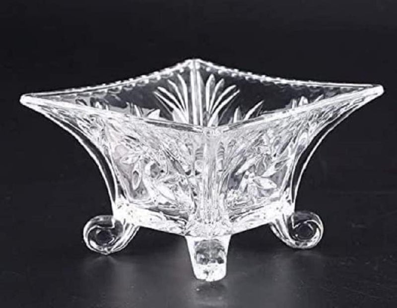 BLISS START Square Four Leg iceCream Bowl Pudding Bowl Dessert Bowl Salad Fruit Bowl Glass Bowl for Man and Woman Dessert Footed Bowl Set FruitSaladfor Home Transparent Pack of 6 - Image 5