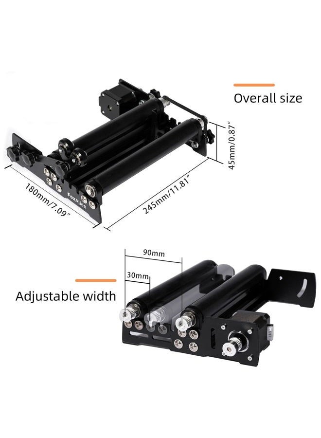 FoxAlien R42 Y-axis Rotary Roller Engraving Module for Cylindrical Objects Curved Surface Compatible with FoxAlien Masuter Pro, Masuter 4040 CNC Engraver Machines - Image 4