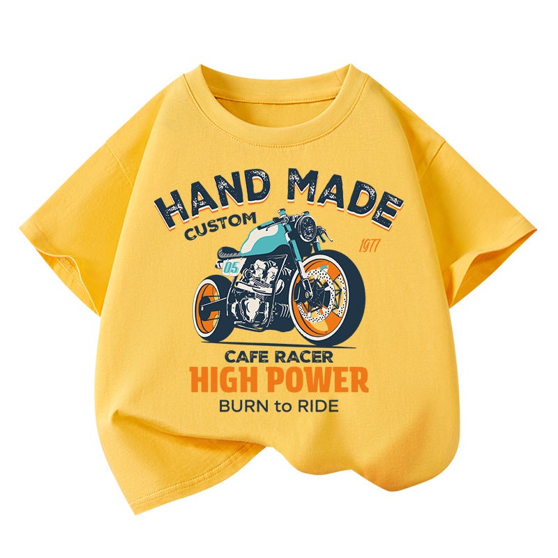 Boys' Short-Sleeved T-Shirt Pure Cotton White Bottoming Shirt Summer Clothes Kidsren'S Style Clothes Cartoon Tops Trbottomy - Image 3