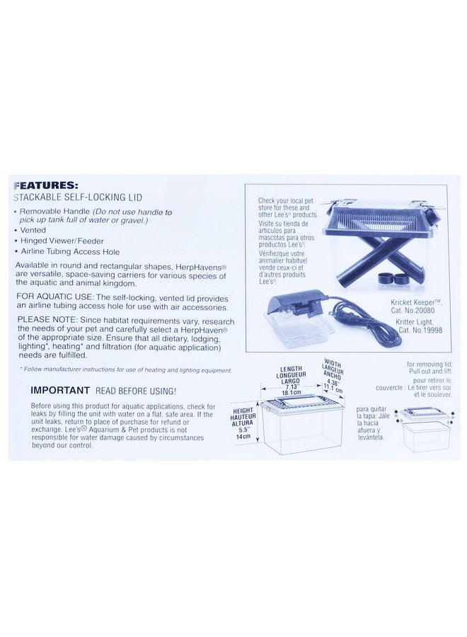 Lee's Lees Aquarium Herphaven Rectangle Reptile Carrier - Image 3