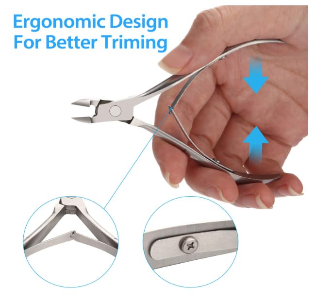 Generic Cuticle Trimmer Cuticle NippersProfessional Stainless Steel Cuticle Cutter Cuticle RemoverPedicure Manicure Tools for Fingernails and Toenails silver  - Image 5