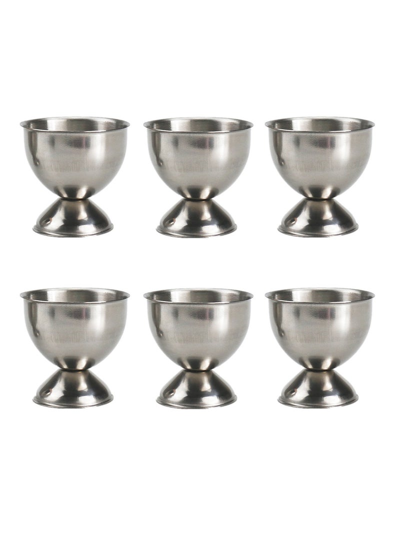 6 Pcs Egg Cups Soft Boiled Egg Stand Holder Stainless Steel Egg Cup Tray Home Kitchen Supplies - Image 1
