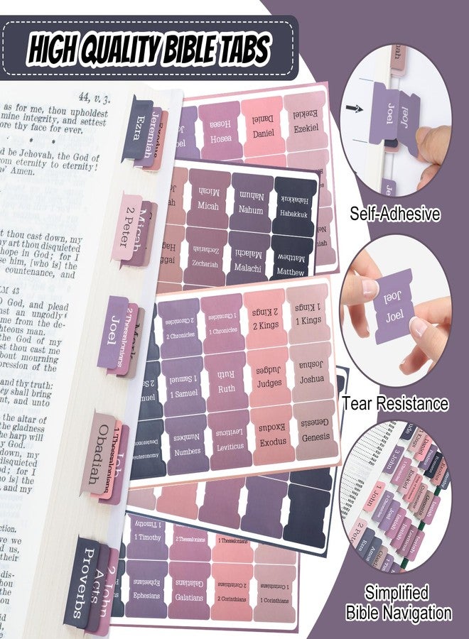 Reaeon Bible Tabs, 75 Tabs, Laminated Bible Index Tabs for Women and Men, Bible Book Tabs for Easy Navigation, Large Print Easy to Read (Sunset Shade) - Image 3