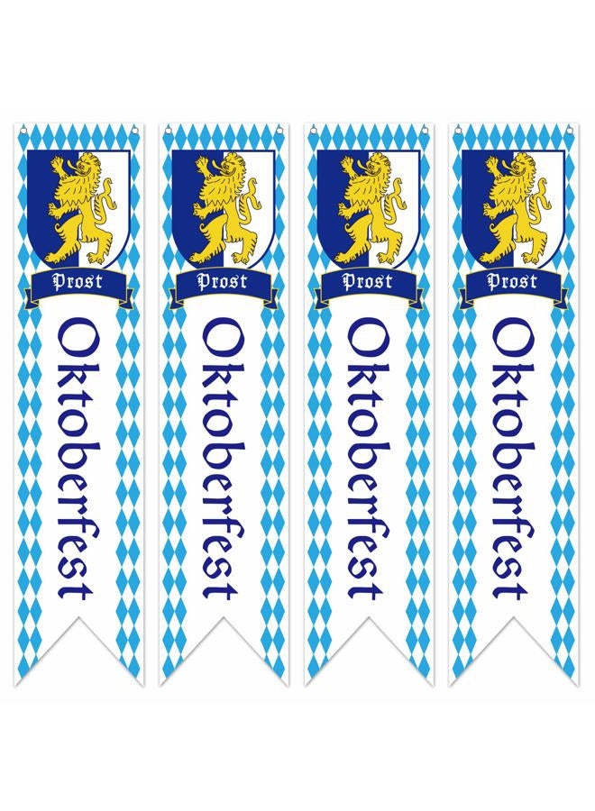 Tuparka Oktoberfest Sign Banner Flag Oktoberfest Decorations Octoberfest Party Supplies Polyester Fabric Banner (Set of 4) - Image 1