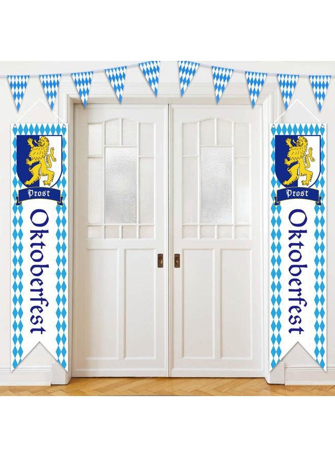 Tuparka Oktoberfest Sign Banner Flag Oktoberfest Decorations Octoberfest Party Supplies Polyester Fabric Banner (Set of 4) - Image 5