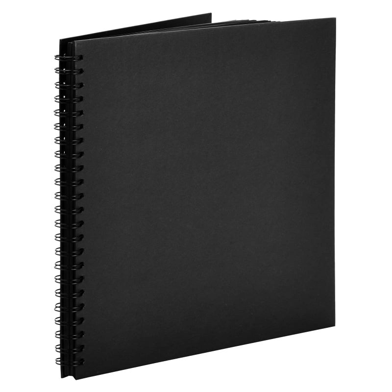 Paper Junkie ألبوم ورق جانكي 12x12 - غلاف صلب أسود، 40 ورقة (80 صفحة) - ألبوم أسود مربوط بالحلزوني للحرف اليدوية - Image 1