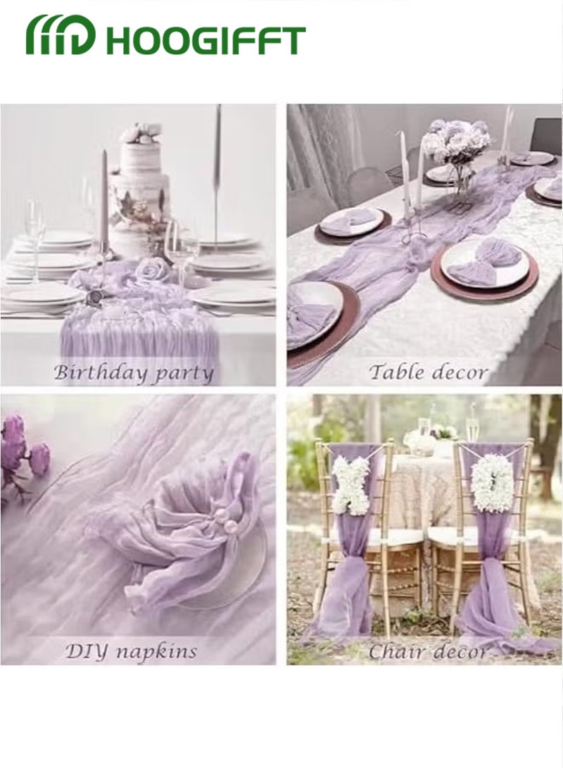HOOGIFFT Crumpled Gauze Table Runner, Suitable For Wedding Decoration Holiday Party Reception Decoration,4M Cheesecloth Table Runner - Image 4