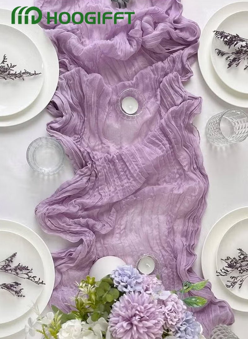 HOOGIFFT Crumpled Gauze Table Runner, Suitable For Wedding Decoration Holiday Party Reception Decoration,4M Cheesecloth Table Runner - Image 3