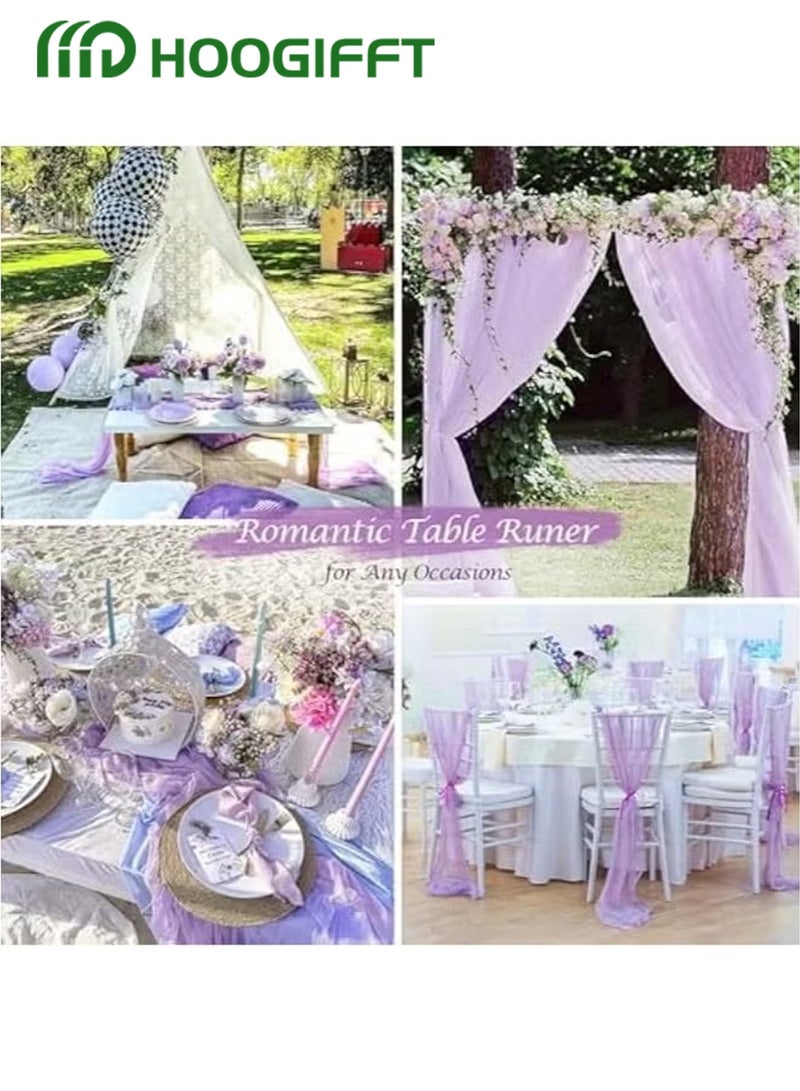 HOOGIFFT Crumpled Gauze Table Runner, Suitable For Wedding Decoration Holiday Party Reception Decoration,4M Cheesecloth Table Runner - Image 5