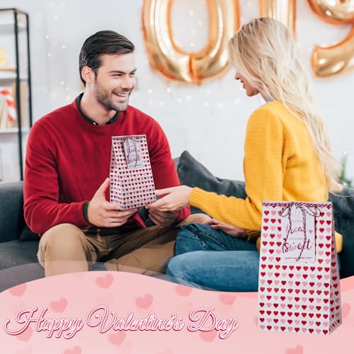 AISunGoo 30 Pcs Valentines Day Gift Bags with Cards for Kids Classroom Parties, Paper Treat Bags for Valentines Party Favors - Image 5