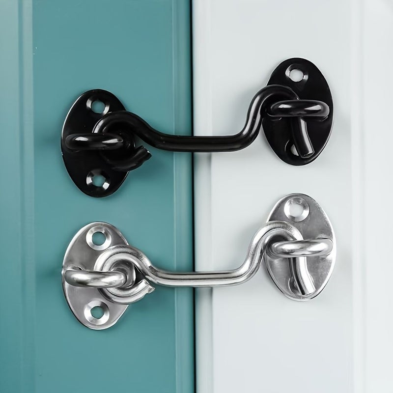 Heavy Duty Solid Barn Door Latch 6 Inch Sliding Door Lock with Screws Safety Door Lock for Home Bathroom Pet Door Industrial Hardware Metal Clasp Black - Image 4