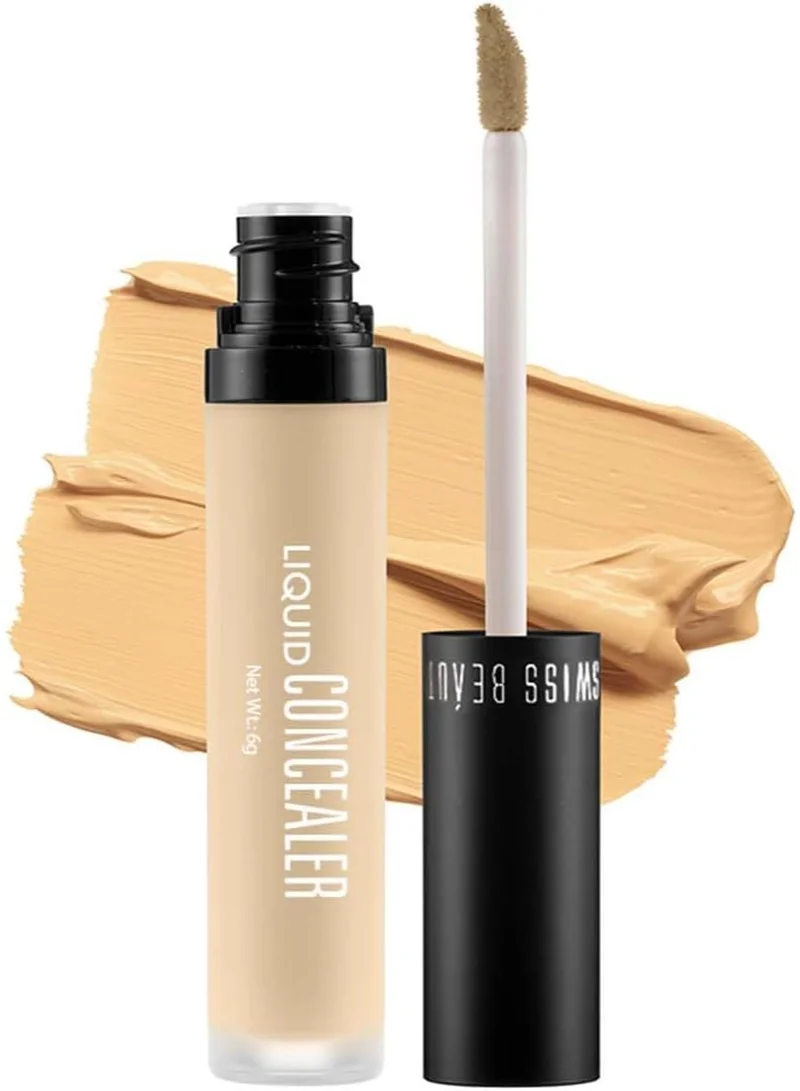 Swiss Beauty Swiss Beauty Liquid Light Weight Concealer With Full Coverage |Easily Blendable Concealer For Face Makeup With Matte Finish | Shade- Yellow, 6g