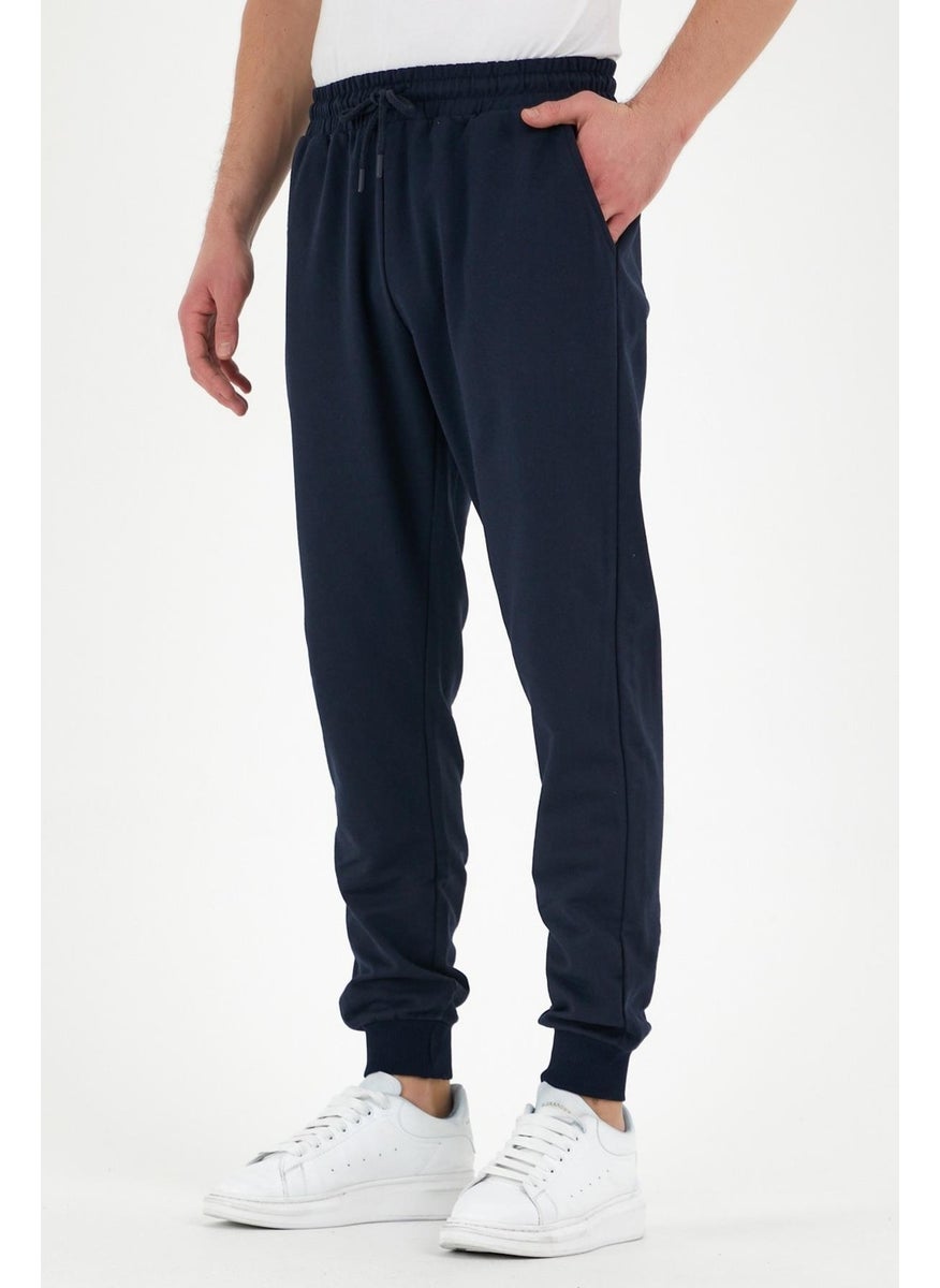Comeor - Black Men's Sweatpants with Label Back and Side Pockets Regular Fit10 - Image 1