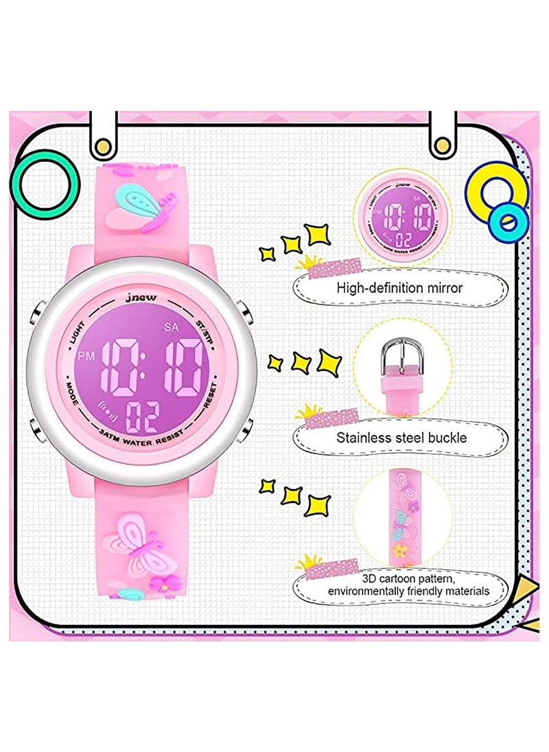 SYOSI Toddler Kids Digital Watches for Girls Boys, 3D Cute Cartoon 7 Color Lights Waterproof Sport Electronic Wrist Watch with Alarm Stopwatch for 3-10 Year Children - Image 4