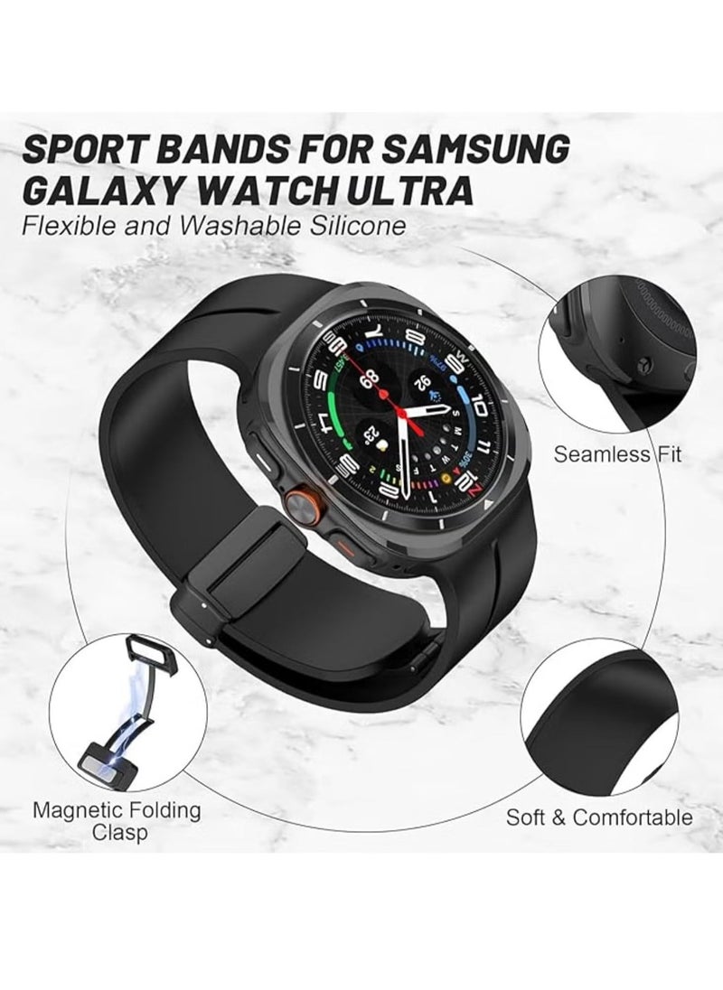 TIGER Magnetic Band Compatible with Samsung Galaxy Watch 7 Ultra 2024 – Silicone Sports Strap, D-Buckle Replacement, No Gap Design, Magnetic Closure, Stylish and Comfortable Band for Men & Women - Image 4