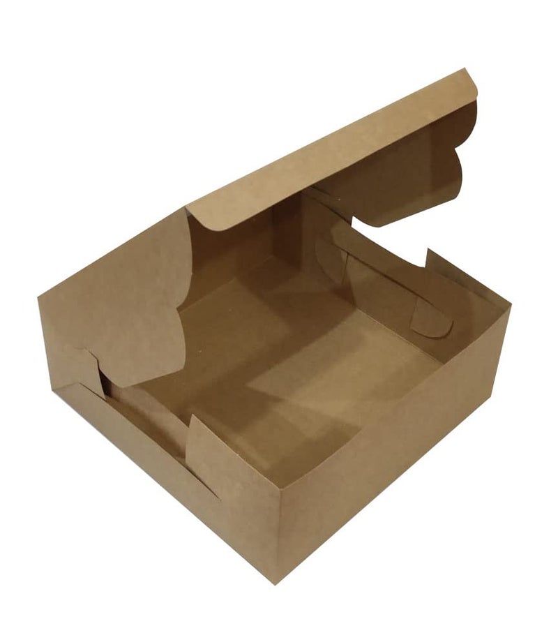 NIPS PACKAGING PVT LTD صناديق كعك نيبس 1 كجم أو 2 رطل صناديق كعك نافذة 10 × 10 × 4 صناديق كرافت باللون البني مجموعة من 50 - Image 2