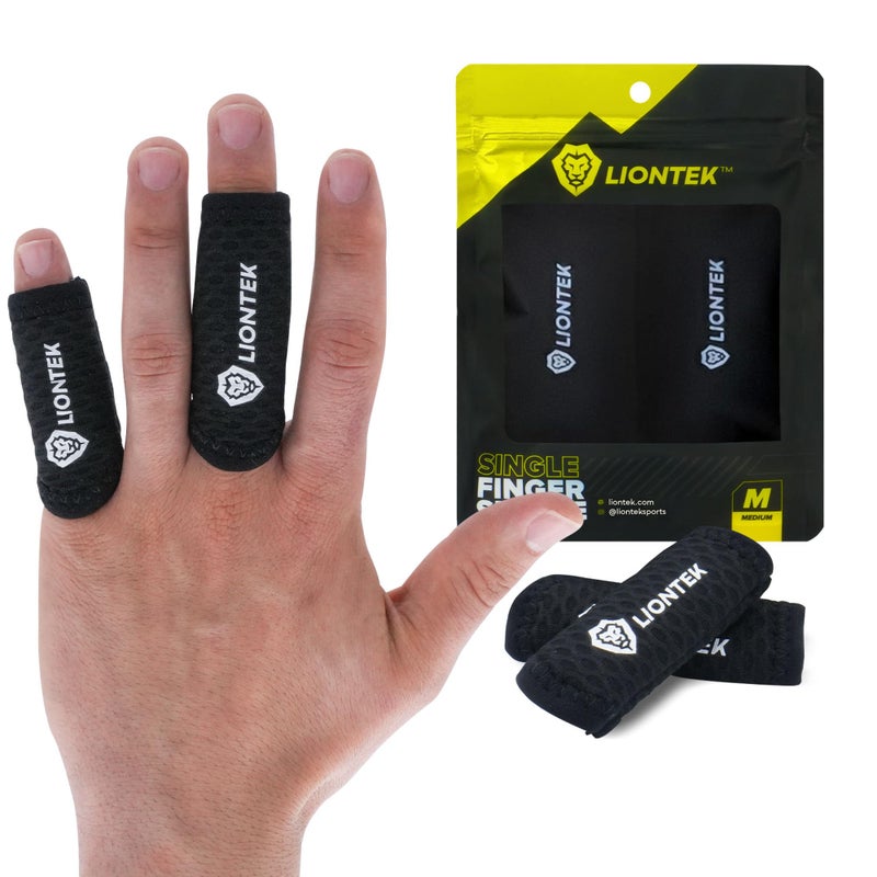 LIONTEK Single Flow Finger Sleeve V3 Pair â€” Joint Support & Compression for Activity, BJJ, Fitness, Volleyball, Basketball, and More - Image 1
