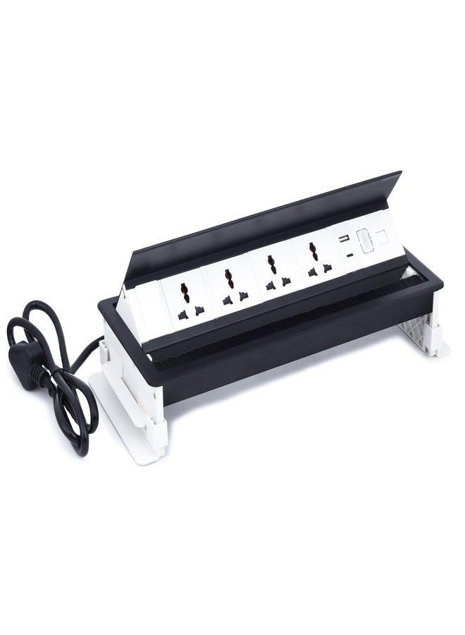 لوحة تمديد كابلات BOXNUBE Fliptop Box Cable Cubby مزودة بمفتاح تشغيل/إيقاف، ومقبس طاقة عالمي، ومنافذ LAN وHDMI وUSB-A وUSB-C (أسود) - Image 5