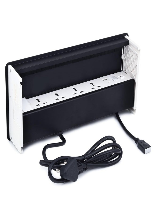 لوحة تمديد كابلات BOXNUBE Fliptop Box Cable Cubby مزودة بمفتاح تشغيل/إيقاف، ومقبس طاقة عالمي، ومنافذ LAN وHDMI وUSB-A وUSB-C (أسود) - Image 4
