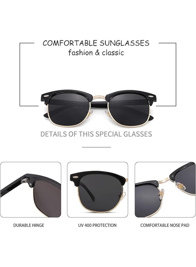 HDCRAFTER Semi-Rimless Polarized Sunglasses UV 400 Protection for Women Men - Image 5