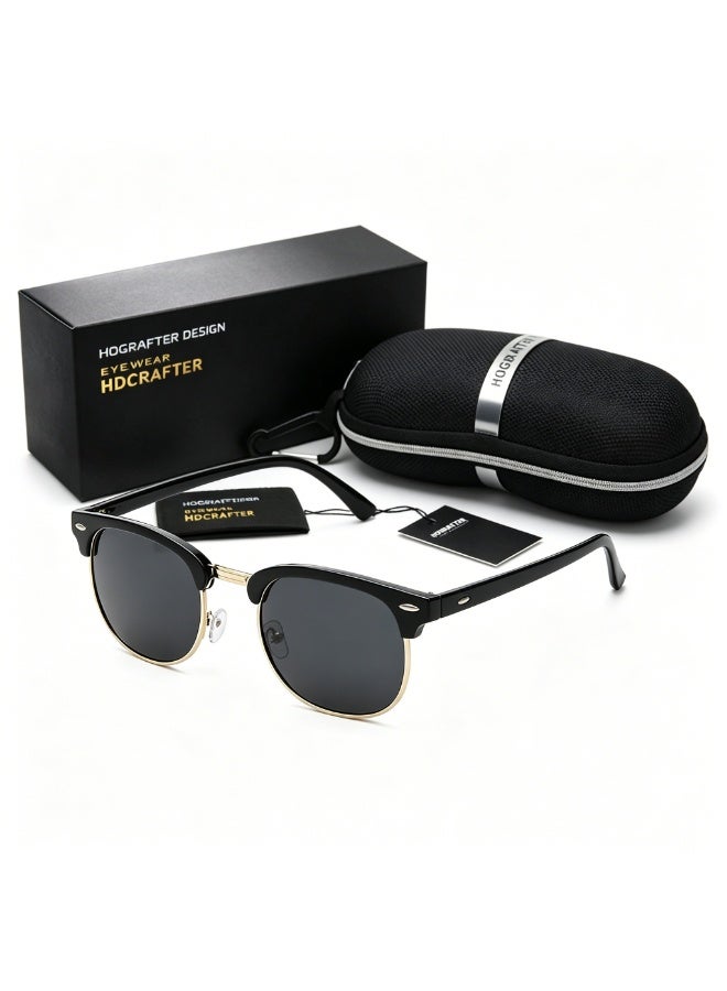 HDCRAFTER Semi-Rimless Polarized Sunglasses UV 400 Protection for Women Men - Image 1