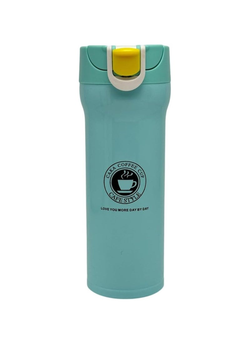 QSHOP - QSHOP® Premium Vacuum Flask,  Easy to Use One-Touch Button to Open and Close the Cup, Keeps Your Drinks Hot for Long Hours - Image 1