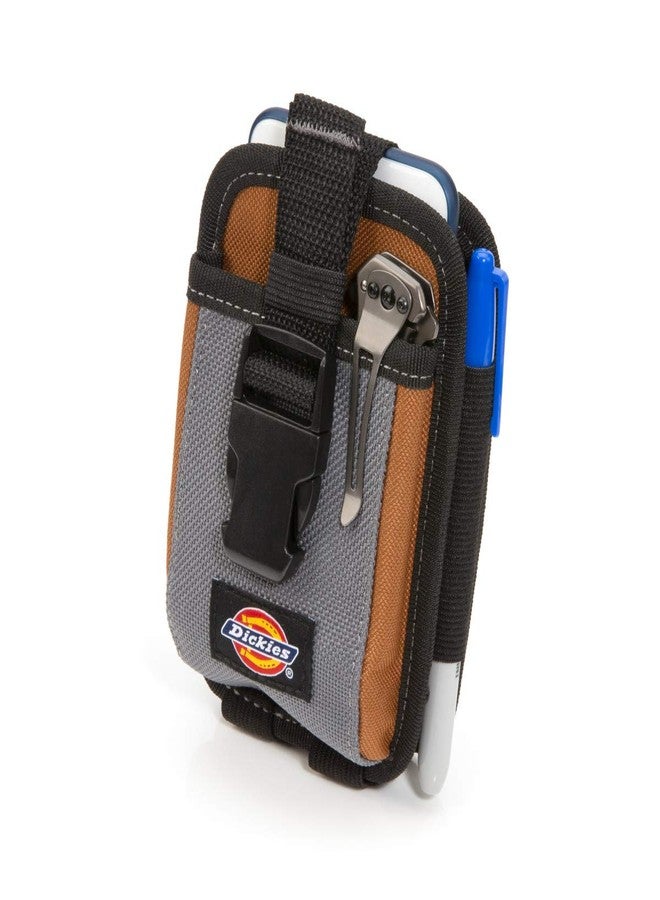Dickies 2-Compartment Large Phone Pouch, Universal-fit Steel Clip for Tool Belt, Security Strap Over Phone, Carabiner for Quick-Clip Key Storage - Image 2