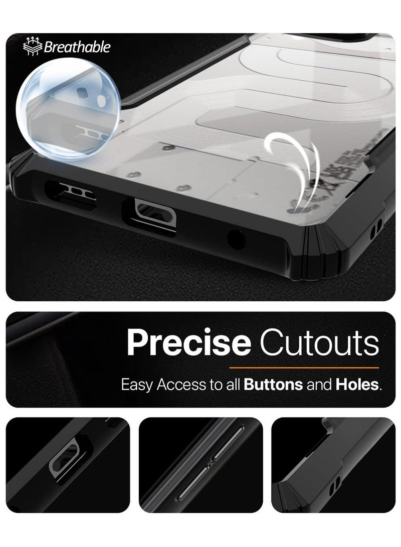 Nothing Phone 2a Clear Hard PC Back Cover Case with Shockproof Premium TPU Black Border 360 Degree Impact Resistant Camera lens Protection Transparent Cover For Nothing Phone 2a - Image 4