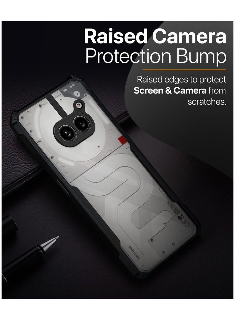 Nothing Phone 2a Clear Hard PC Back Cover Case with Shockproof Premium TPU Black Border 360 Degree Impact Resistant Camera lens Protection Transparent Cover For Nothing Phone 2a - Image 5