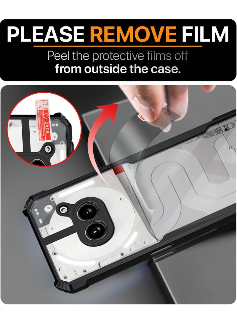 Nothing Phone 2a Clear Hard PC Back Cover Case with Shockproof Premium TPU Black Border 360 Degree Impact Resistant Camera lens Protection Transparent Cover For Nothing Phone 2a - Image 3