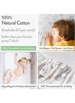 Joey + Joan Travel Crib Fitted Sheets Compatible With Guava Lotus, Baby Bjorn, Dream on Me Travel Crib Light Playard – Fits Perfectly on 24 x 42” Mattress Without Bunching Up – Snuggly Soft Jersey Cotton – 2 Pack  - Image 3