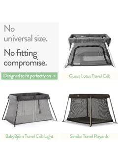 Joey + Joan Travel Crib Fitted Sheets Compatible With Guava Lotus, Baby Bjorn, Dream on Me Travel Crib Light Playard – Fits Perfectly on 24 x 42” Mattress Without Bunching Up – Snuggly Soft Jersey Cotton – 2 Pack  - Image 2