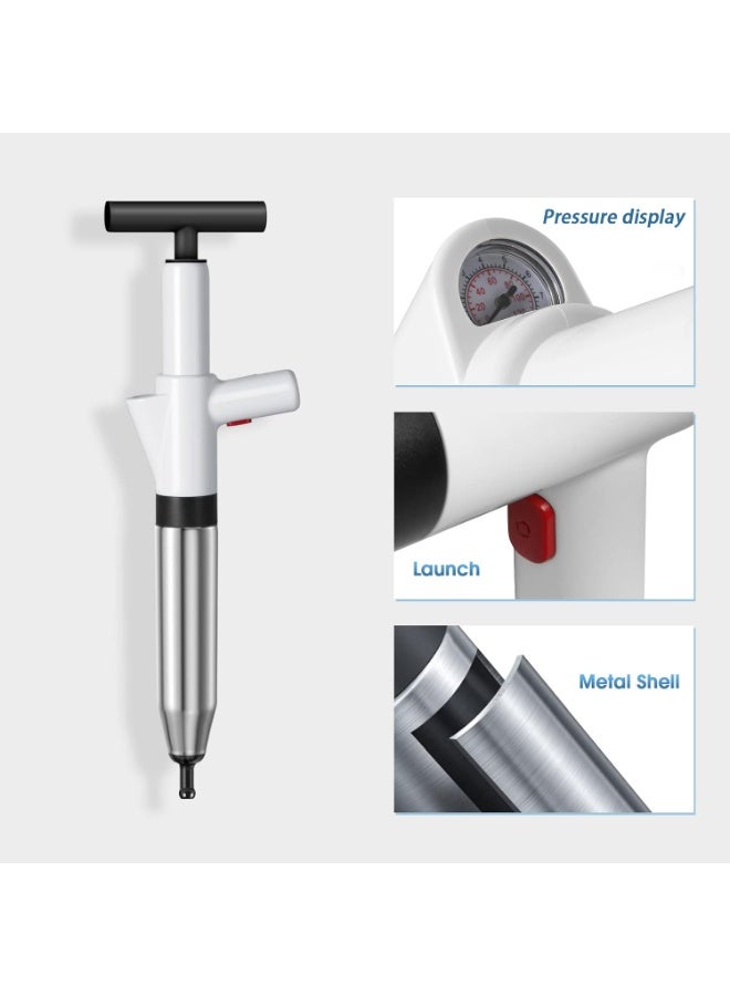Heavy Duty Manual Toilet Plunger, High Pressure Air Drain Cleaner, Drain Blockage Remover for Toilet Sink Bathtub Kitchen Pipe, Multi Purpose Plumbing Tool - Image 5