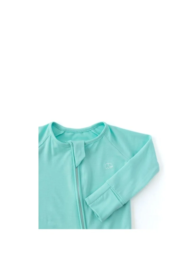 Anvi Baby Organic Zipper Romper Glacier Blue 95% Bamboo 5% Spandex 6 to 12 months