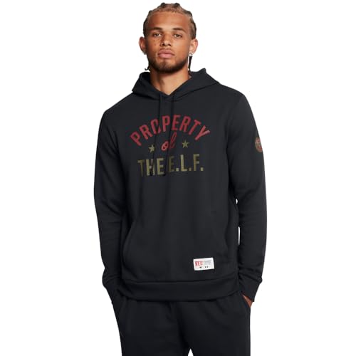 Under Armour Men's Project Rock Red One E.L.F. Hoodie, (001) Black / / White, X-Large - Image 4