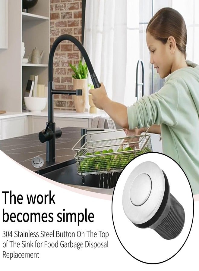 OUKENS مفتاح هواء مطاحن النفايات، زر من الفولاذ المقاوم للصدأ 304 في أعلى الحوض لاستبدال مطاحن نفايات الطعام - Image 5