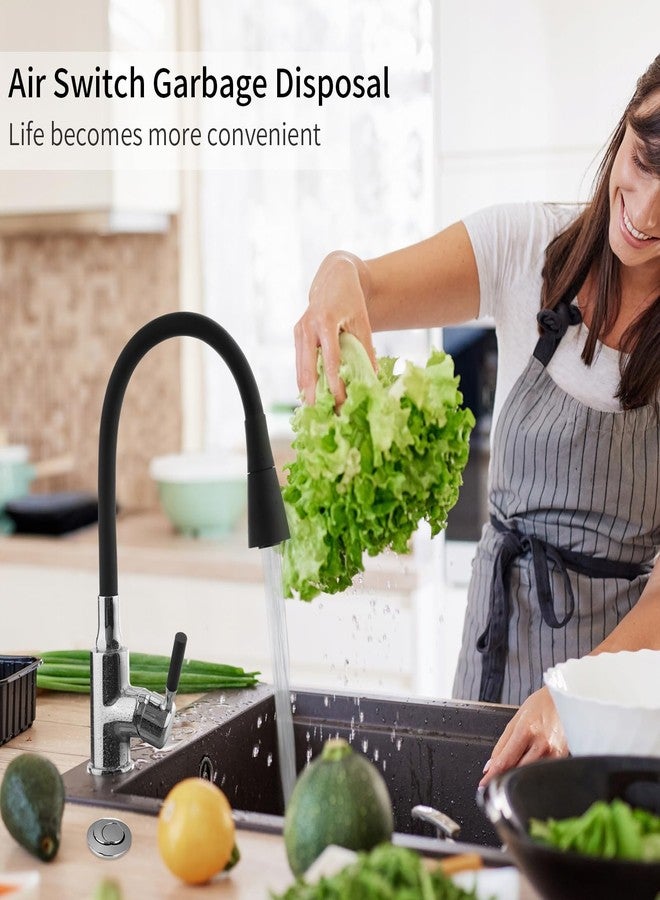 OUKENS مفتاح هواء مطاحن النفايات، زر من الفولاذ المقاوم للصدأ 304 في أعلى الحوض لاستبدال مطاحن نفايات الطعام - Image 4