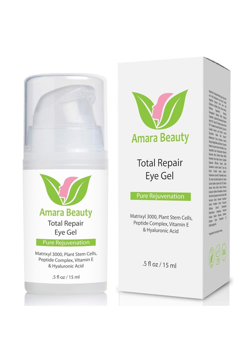 Amara Beauty Amara Beauty Eye Cream Gel for Dark Circles and Puffiness with Peptides & Hyaluronic Acid, 0.5 fl. oz.  - Image 1