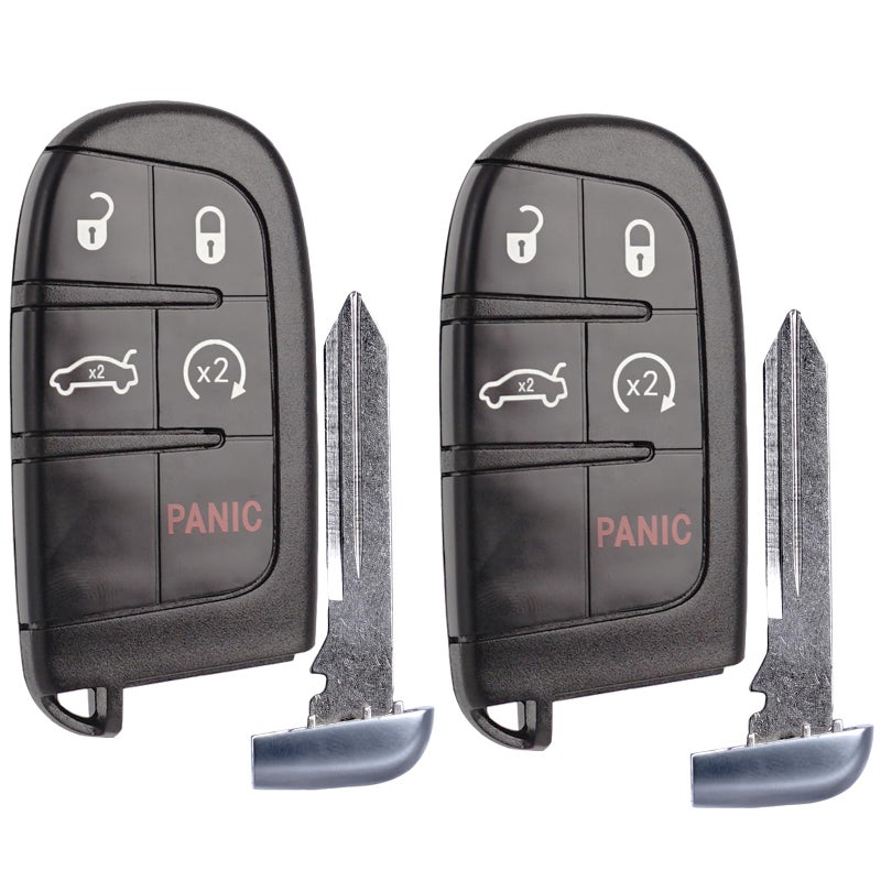 SUPALAND Car Key Fob Replacement Fits for Chrysler 300 Dodge Charger 2011-2018 Challenger Dart 2014-2016 Keyless Entry Remote Start Control Set of Two M3N-40821302 56046777AB 56046759 AF 5026676 - Image 1